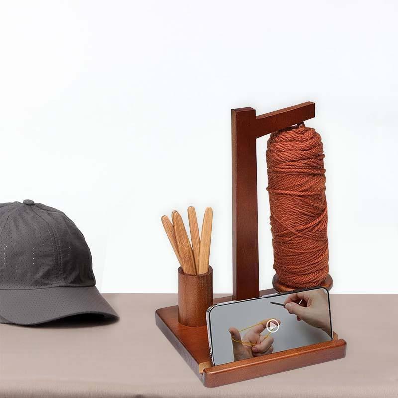 Vintage Brown Wooden Yarn Holder with Phone Holder YSY-SL-033