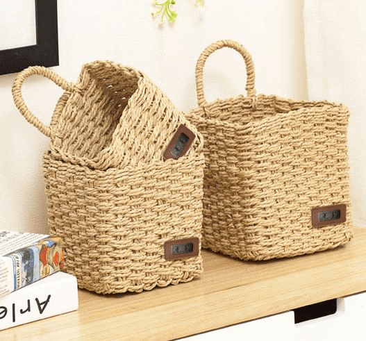Paper rope storage basket with handle YSY-JY-0730