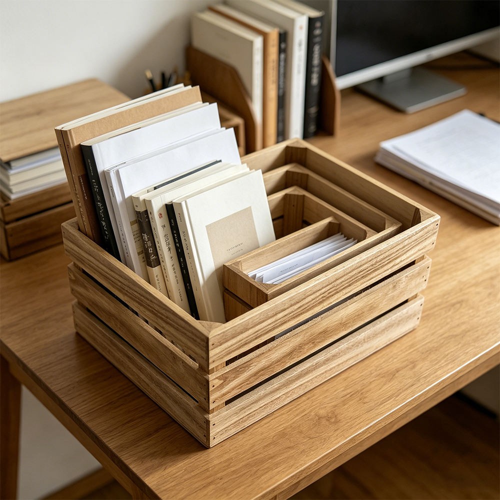 Wooden Crates Rustic Storage Bins YSY-QB-003