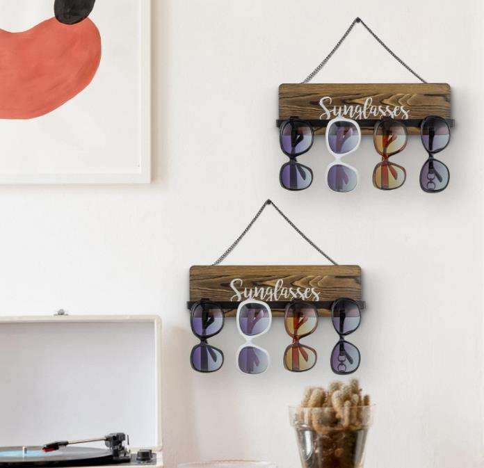 Wood Wall Mounted Sunglasses Storage Bracket YSY-PP-007