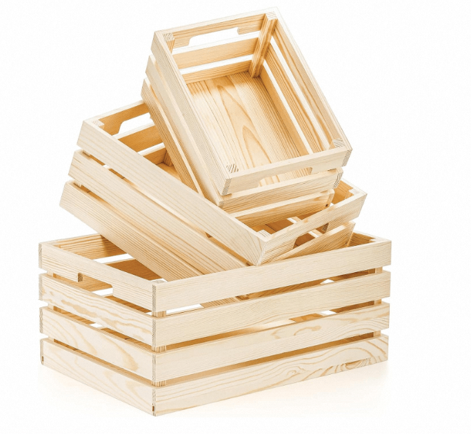 Set of 3Wooden  Storage Crate Box YSY-PP-12