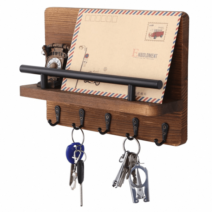 Wooden Mail Organizer Wall Mount Key Hanger Shelf YSY-PP-18