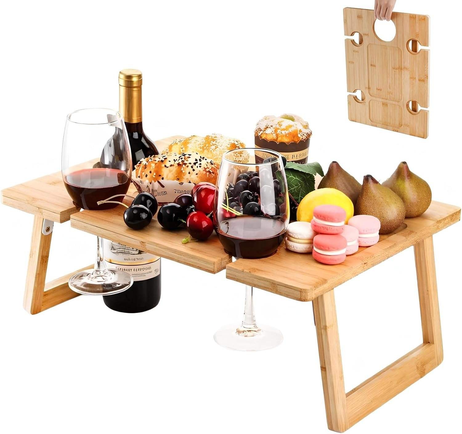 Foldable Champagne Picnic Snack Table Tray YSY-VT-015