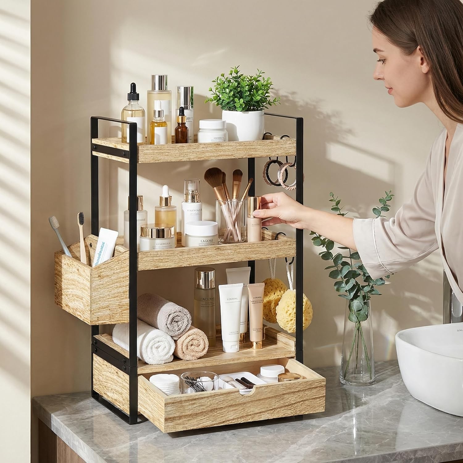Wood Organizer for Kitchen and Bathroom YSY-003