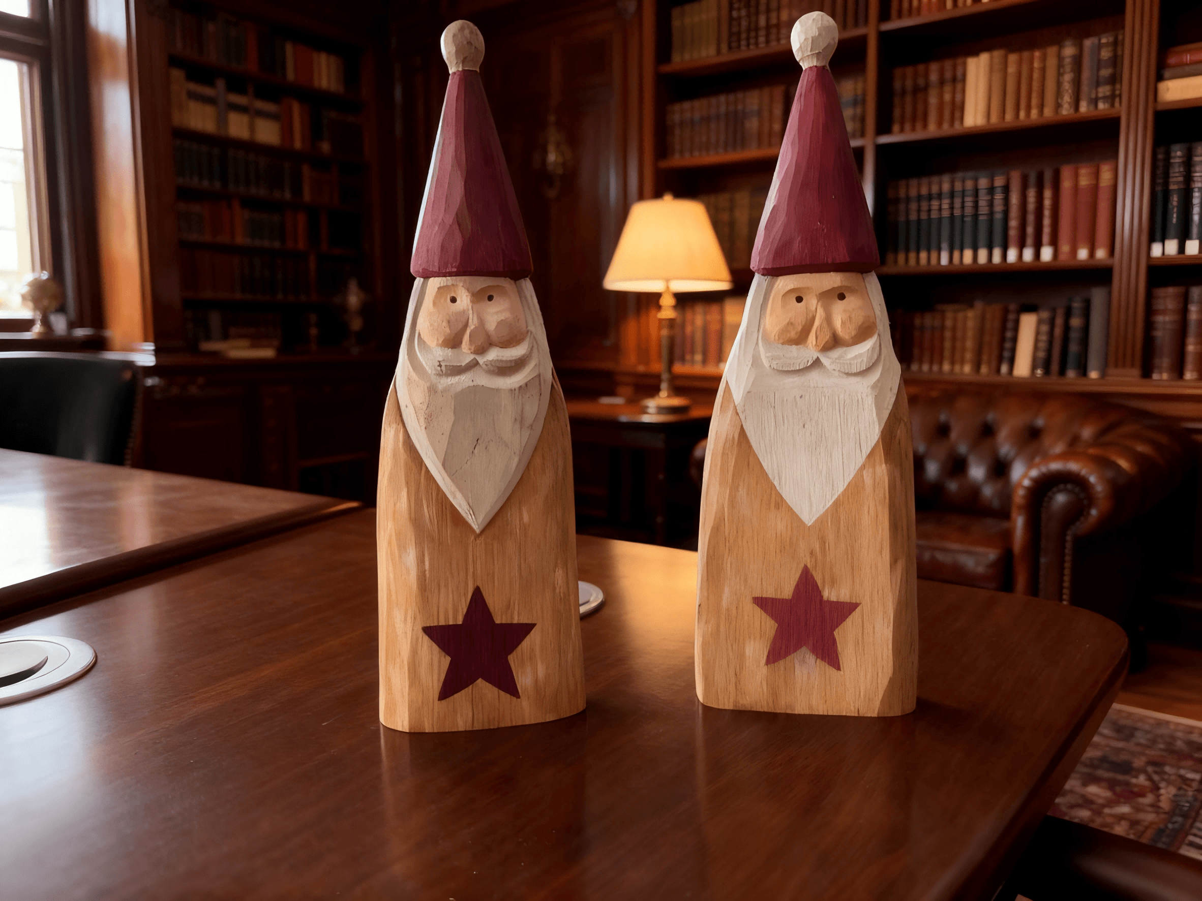 Wooded Handmade Eco-Friendly Engraved Christmas Santa Figurines YSY-CG-005