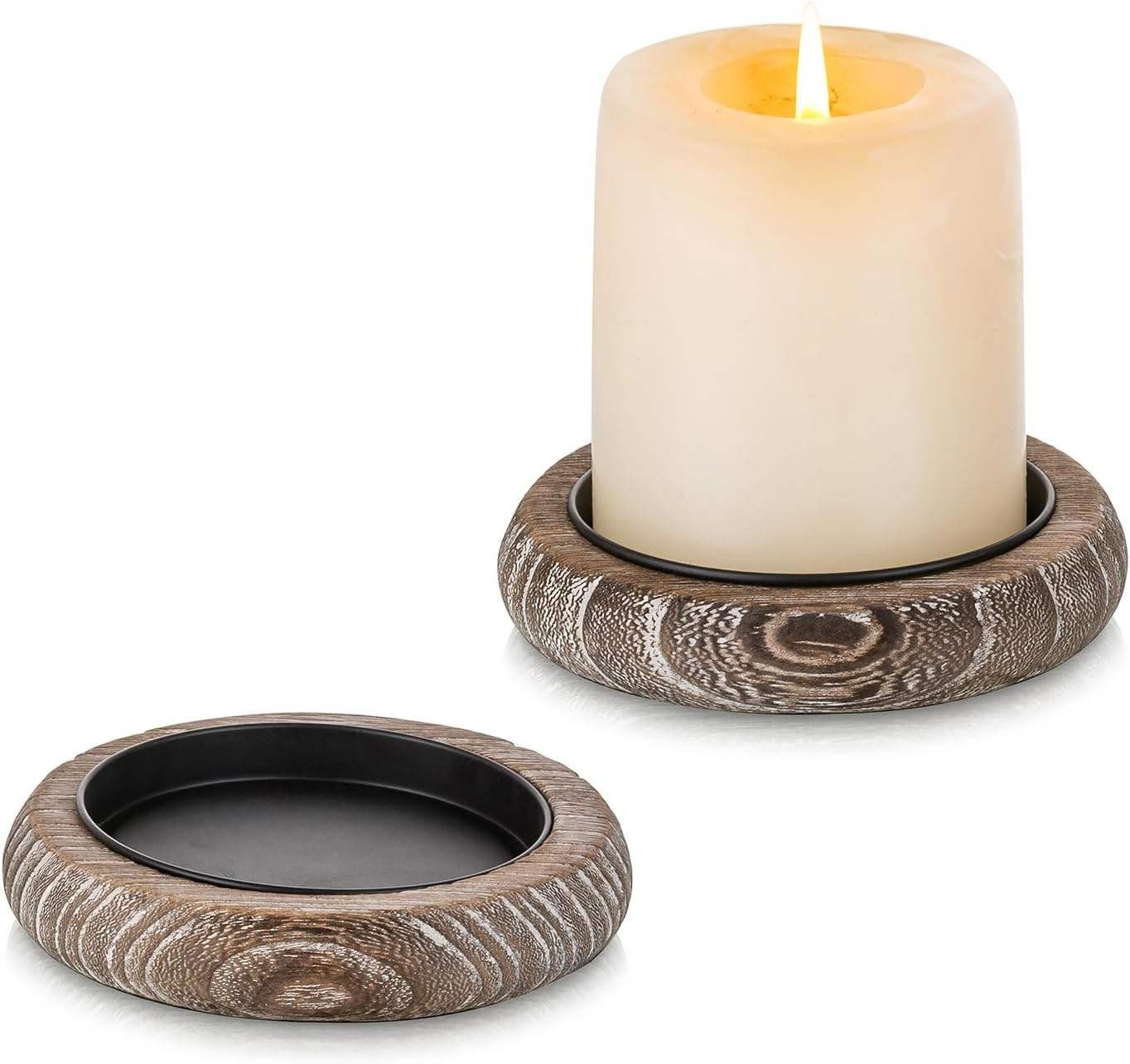Wooden  2pcs set Candlestick Farmhouse Decoration YSY-CG-016