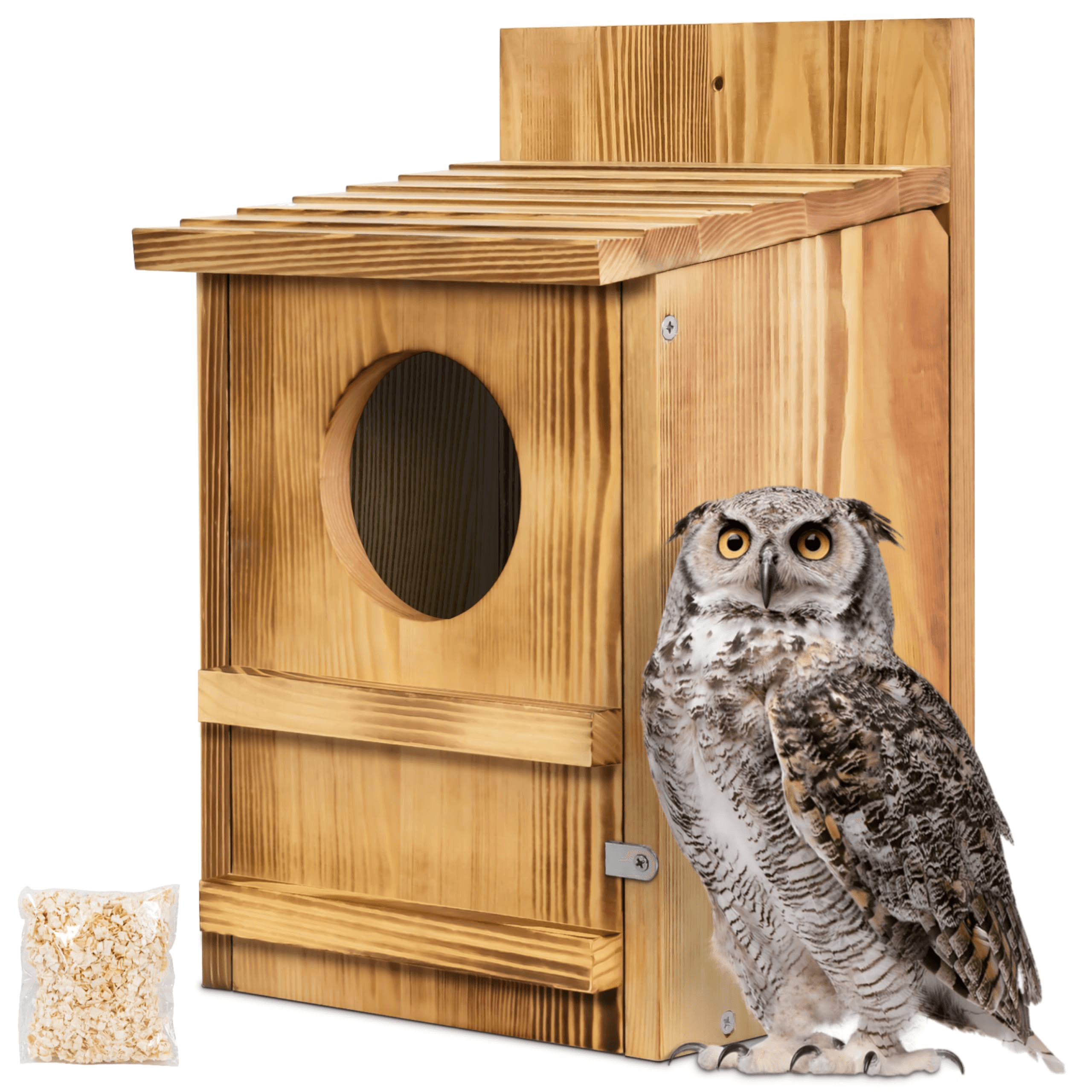 Wood Owl House with Round Entrance YSY-PT-005