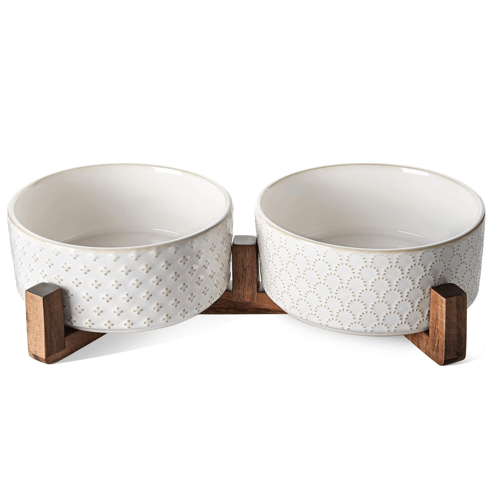 Wood Pet Bowl Stand with Ceramic Bowls YSY-PT-007